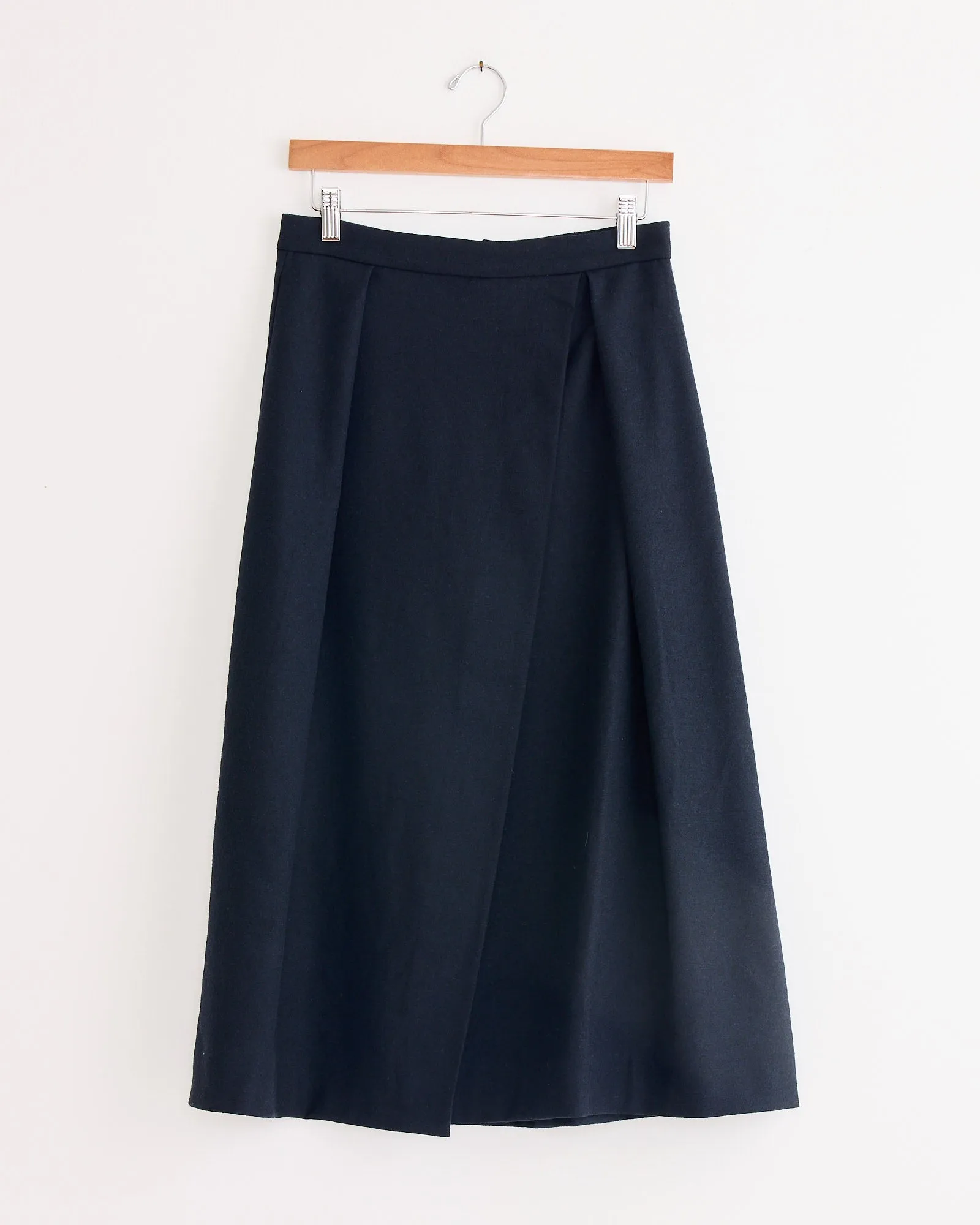 Wool Blend Pleated Midi Skirt in Navy sold by Mohawk General Store