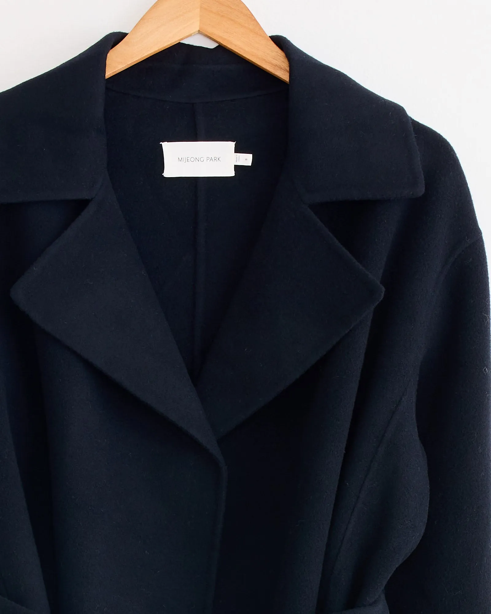 Handmade Belted Wool Coat in Navy sold by Mohawk General Store product image thumbnail 2