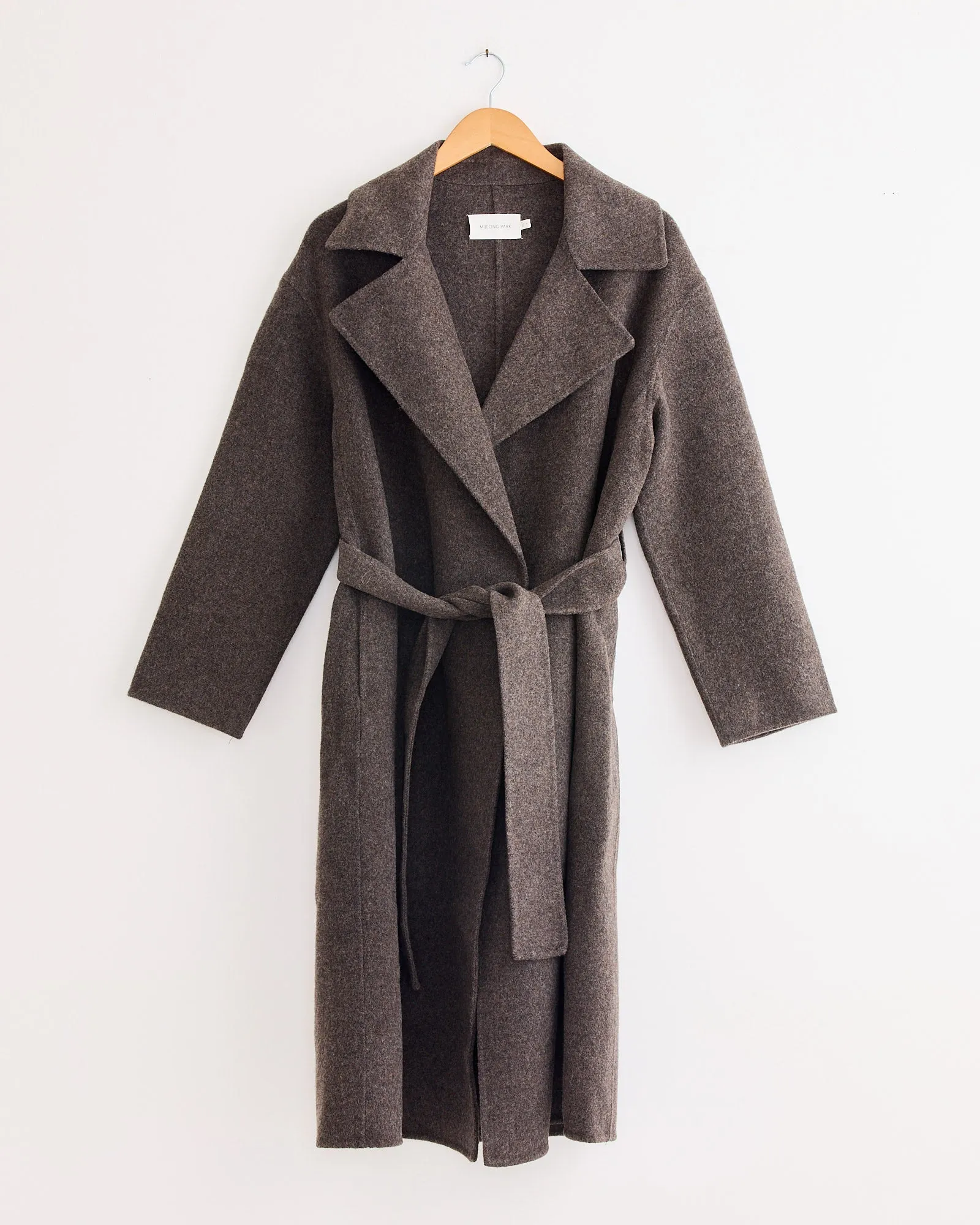 Handmade Belted Wool Coat in Brown sold by Mohawk General Store