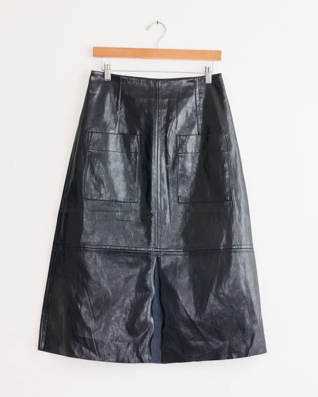 Faux Leather Skirt in Black sold by Mohawk General Store