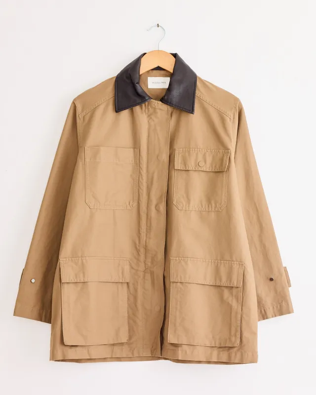 Contrast Collar Work Jacket in Dark Beige sold by Mohawk General Store