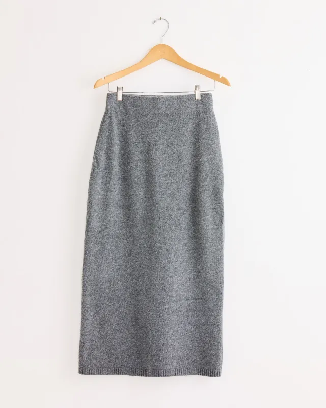 Cashmere Blend Knit Midi Skirt in Grey sold by Mohawk General Store