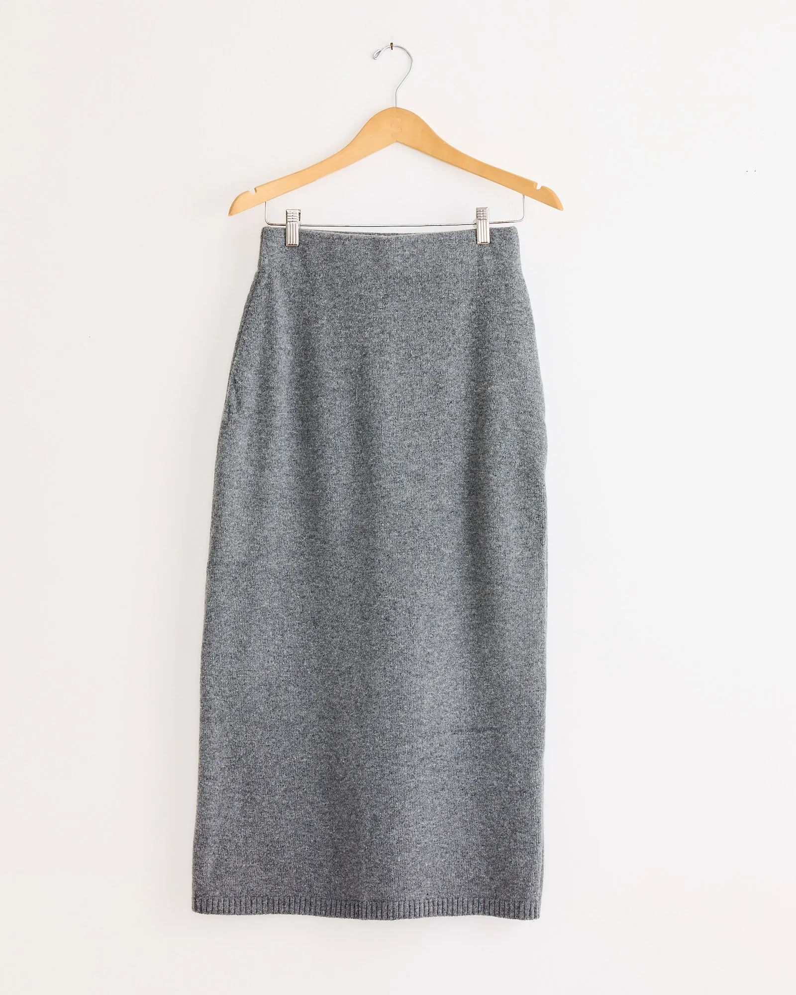 Cashmere Blend Knit Midi Skirt in Grey sold by Mohawk General Store
