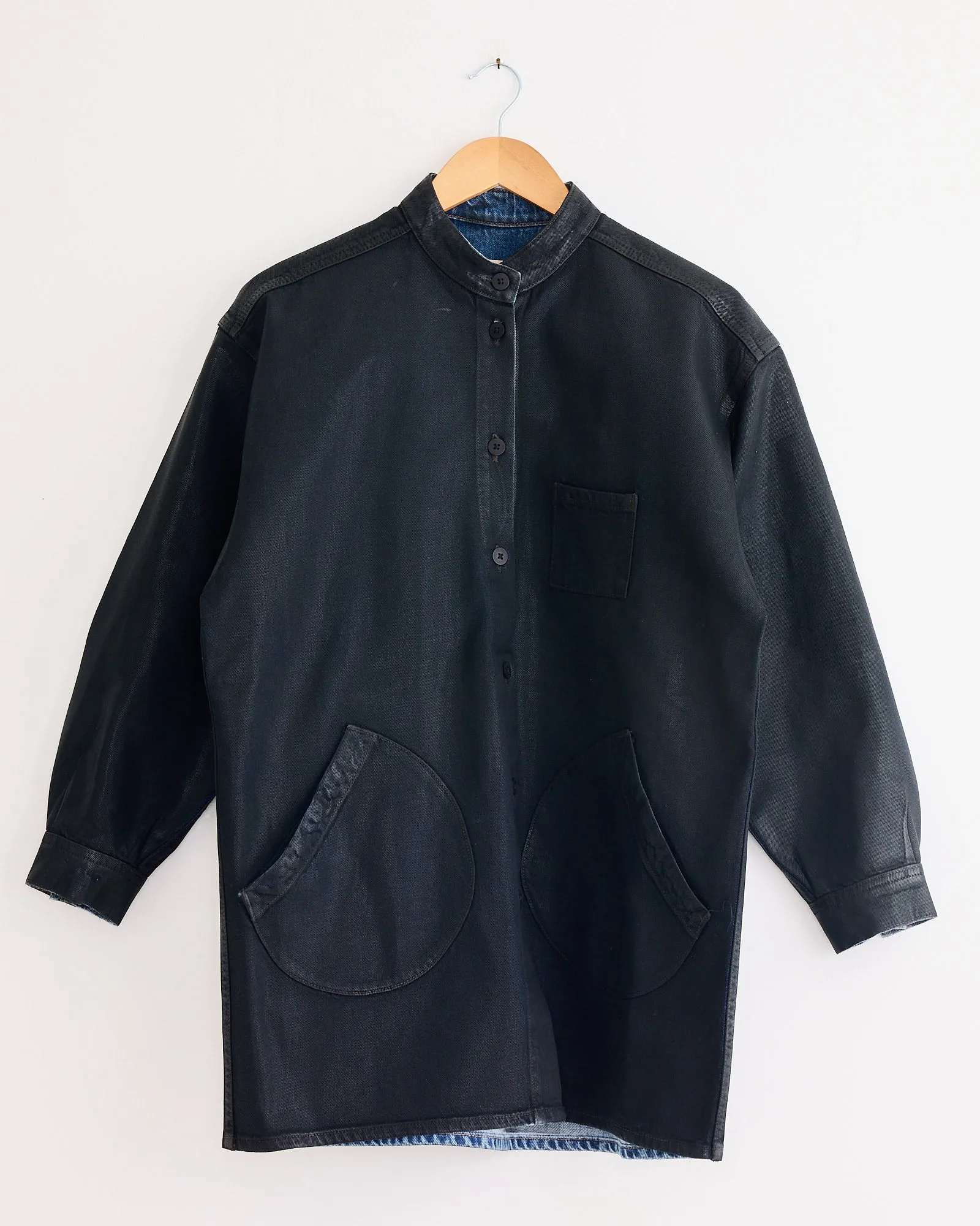 Band Collar Okuda Jacket in Black Lacquer sold by Mohawk General Store