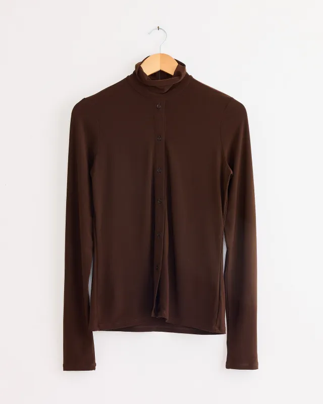 Button Down Rodin Blouse in Brown sold by Mohawk General Store
