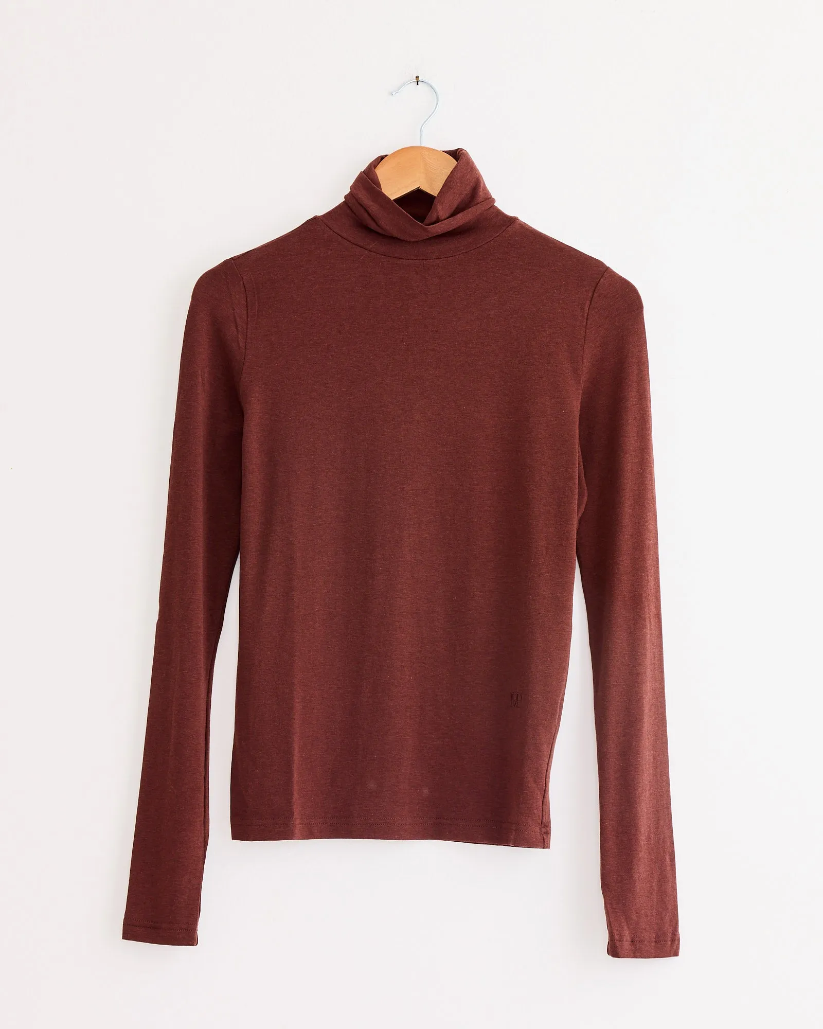 Roll Neck Jersey Top in Burgundy sold by Mohawk General Store