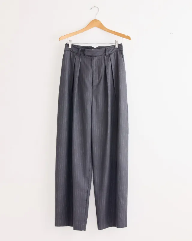 Wide Leg Pleated Trouser in Charcoal sold by Mohawk General Store