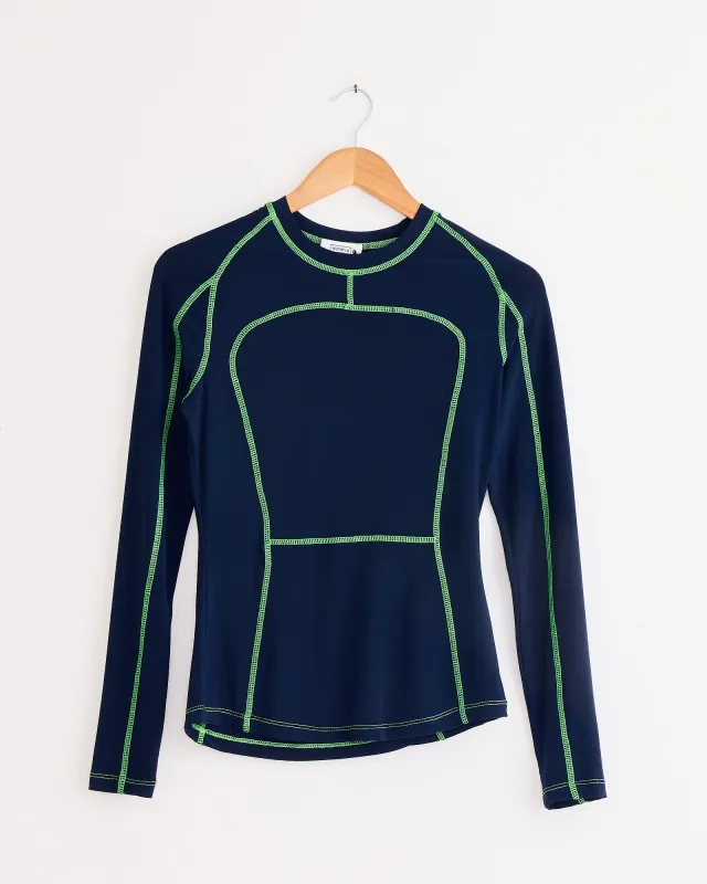 Paneled Scuba Top in Ink / Grass sold by Mohawk General Store