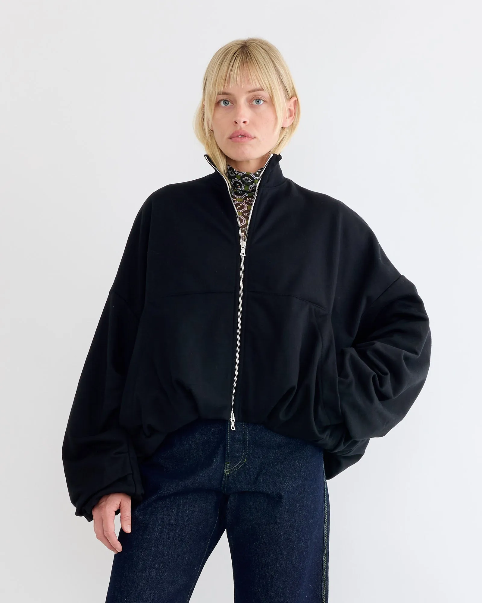Draped Jersey Jacket in Black sold by Mohawk General Store