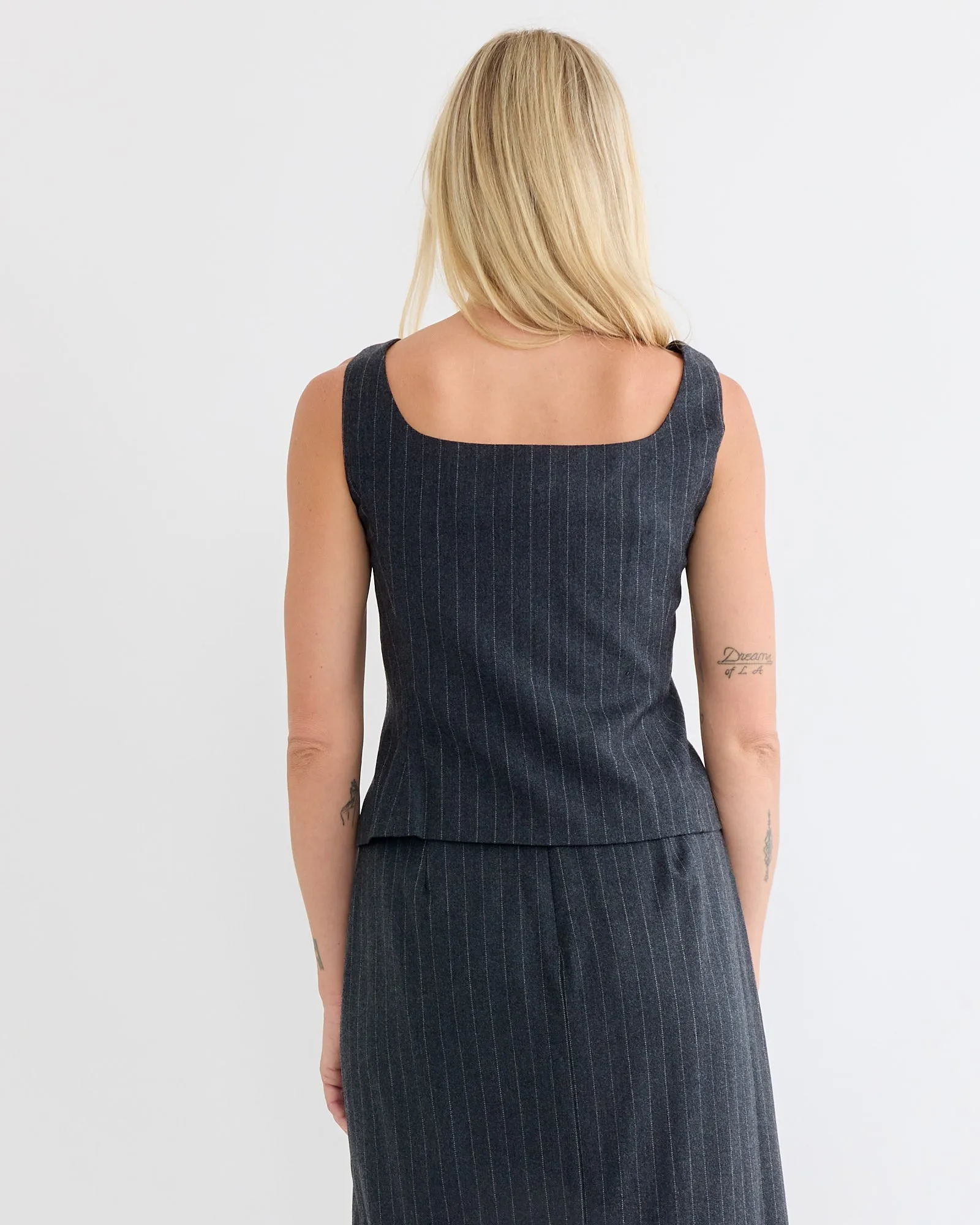 Wool Snap Button Down Vest in Stripe sold by Mohawk General Store product image thumbnail 3