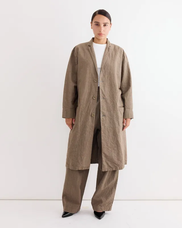 Crinkled Coat in Khaki sold by Mohawk General Store