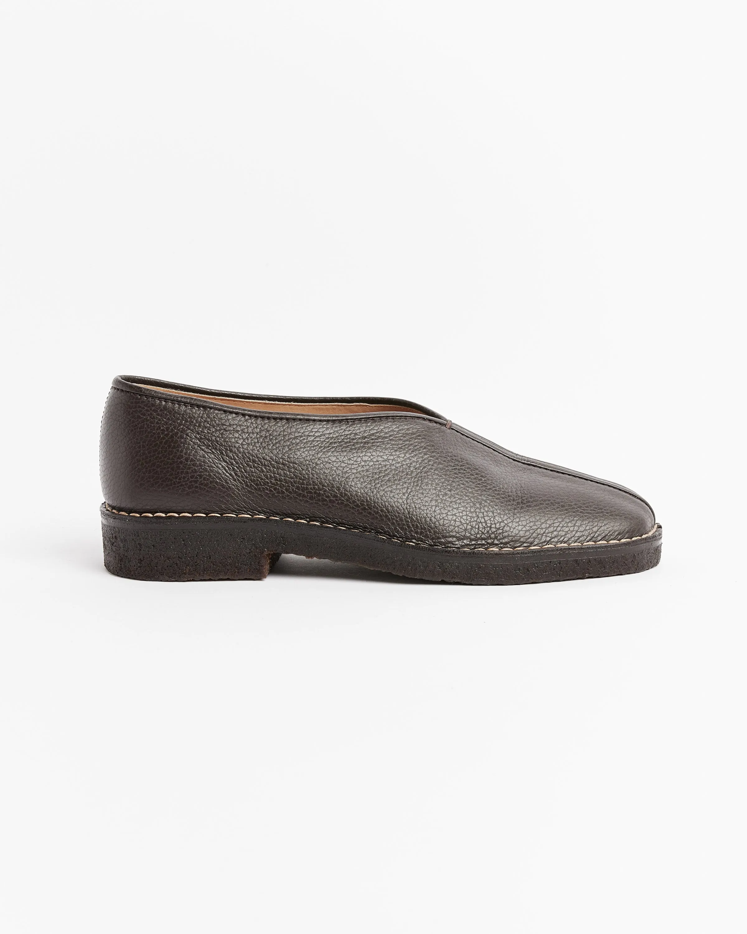 Piped Crepe Slipper in Dark Brown sold by Mohawk General Store