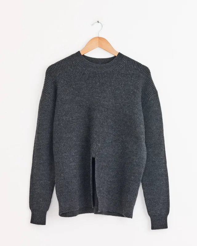 Split Front Easy Pullover in Dark Heather Grey sold by Mohawk General Store