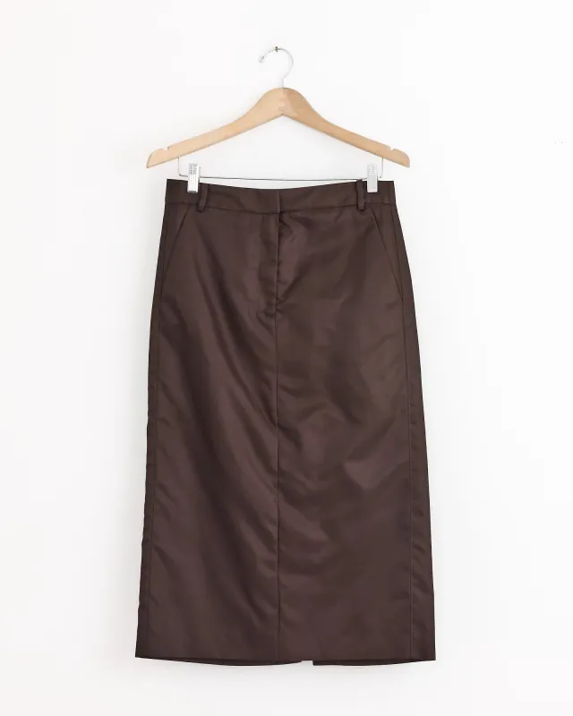 Eco Nylon Midi Trouser in Skirt Brown sold by Mohawk General Store