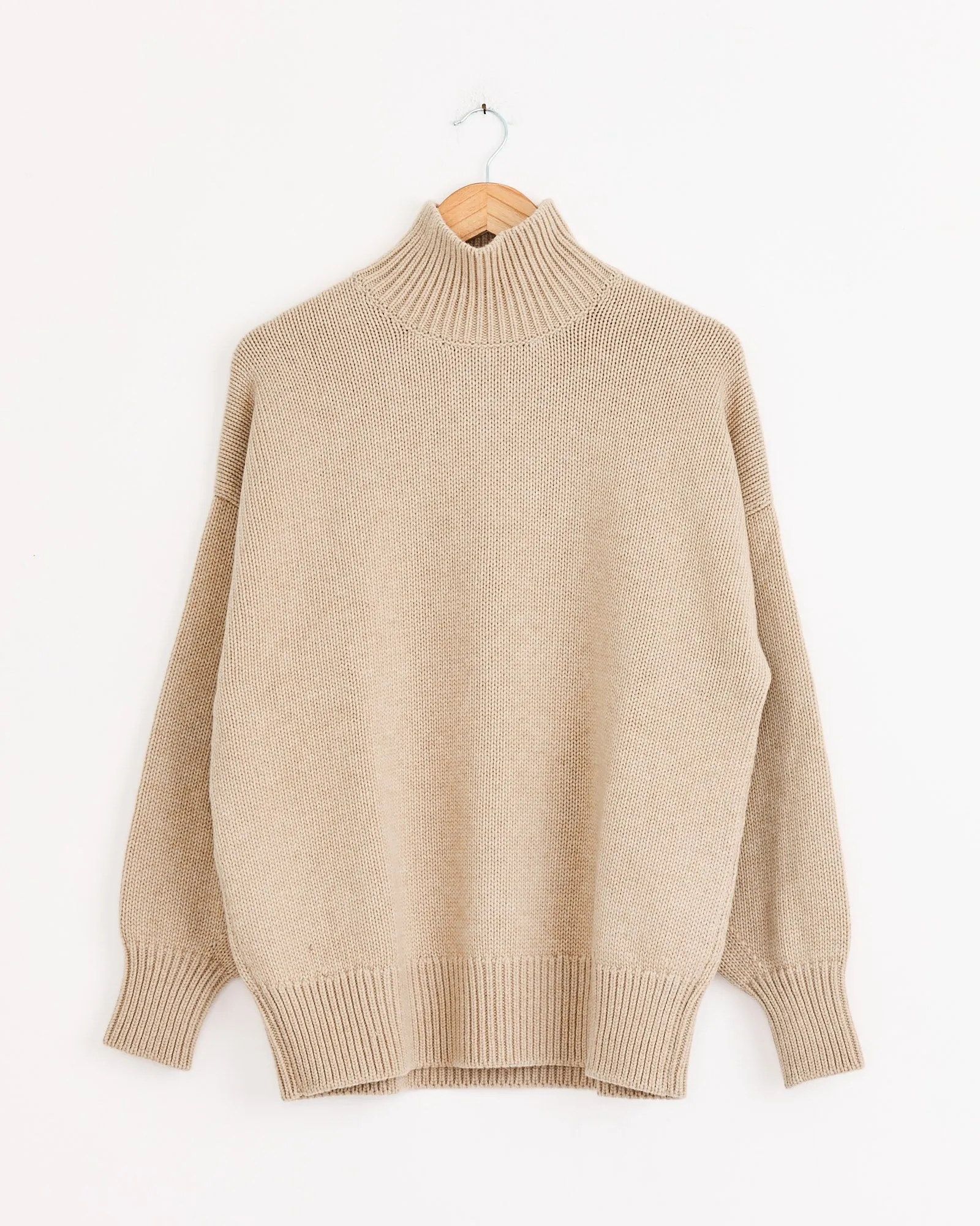 Merino Wool Chunky Turtleneck in Beige sold by Mohawk General Store