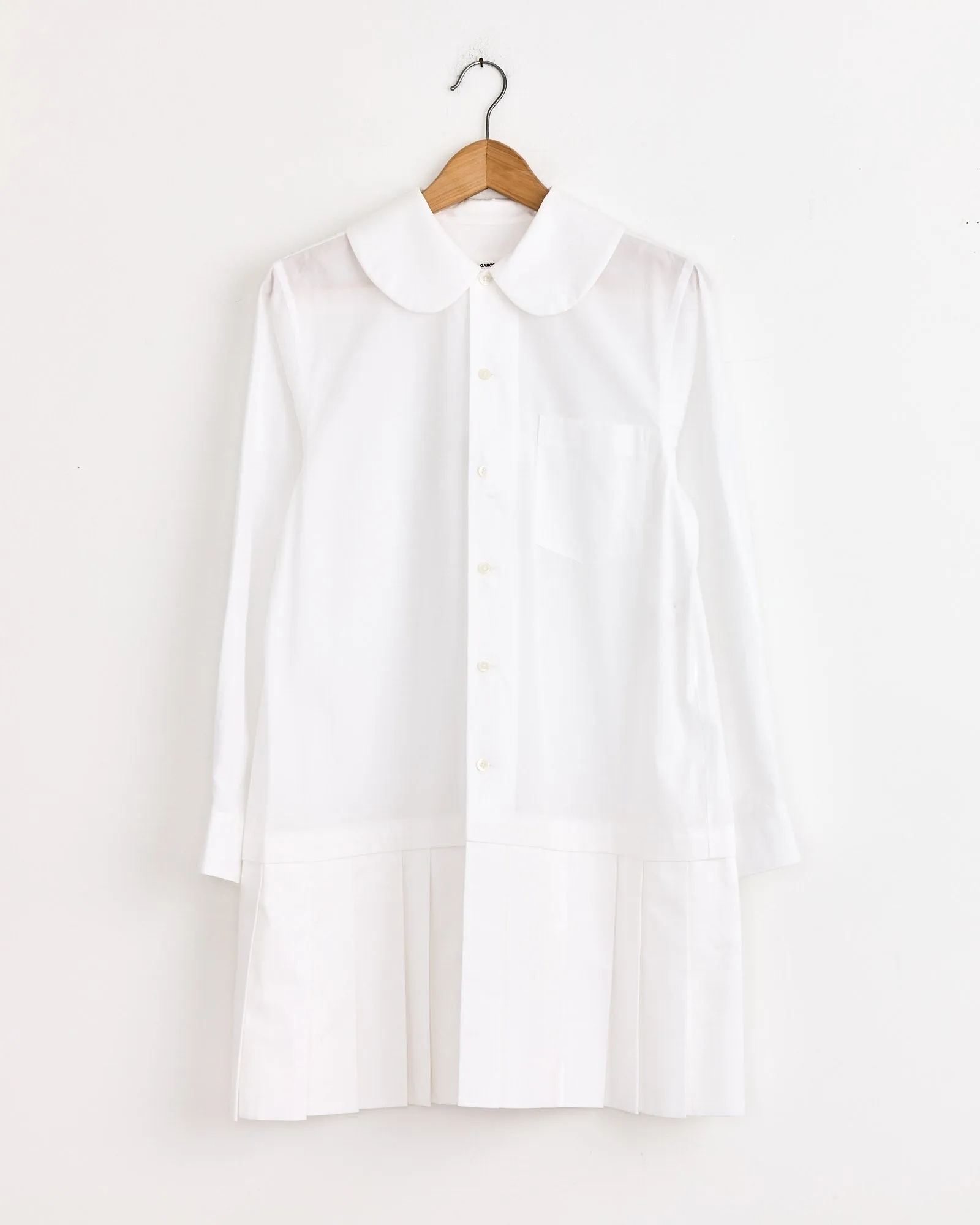 Wide-Pleated Shirt Dress in White sold by Mohawk General Store