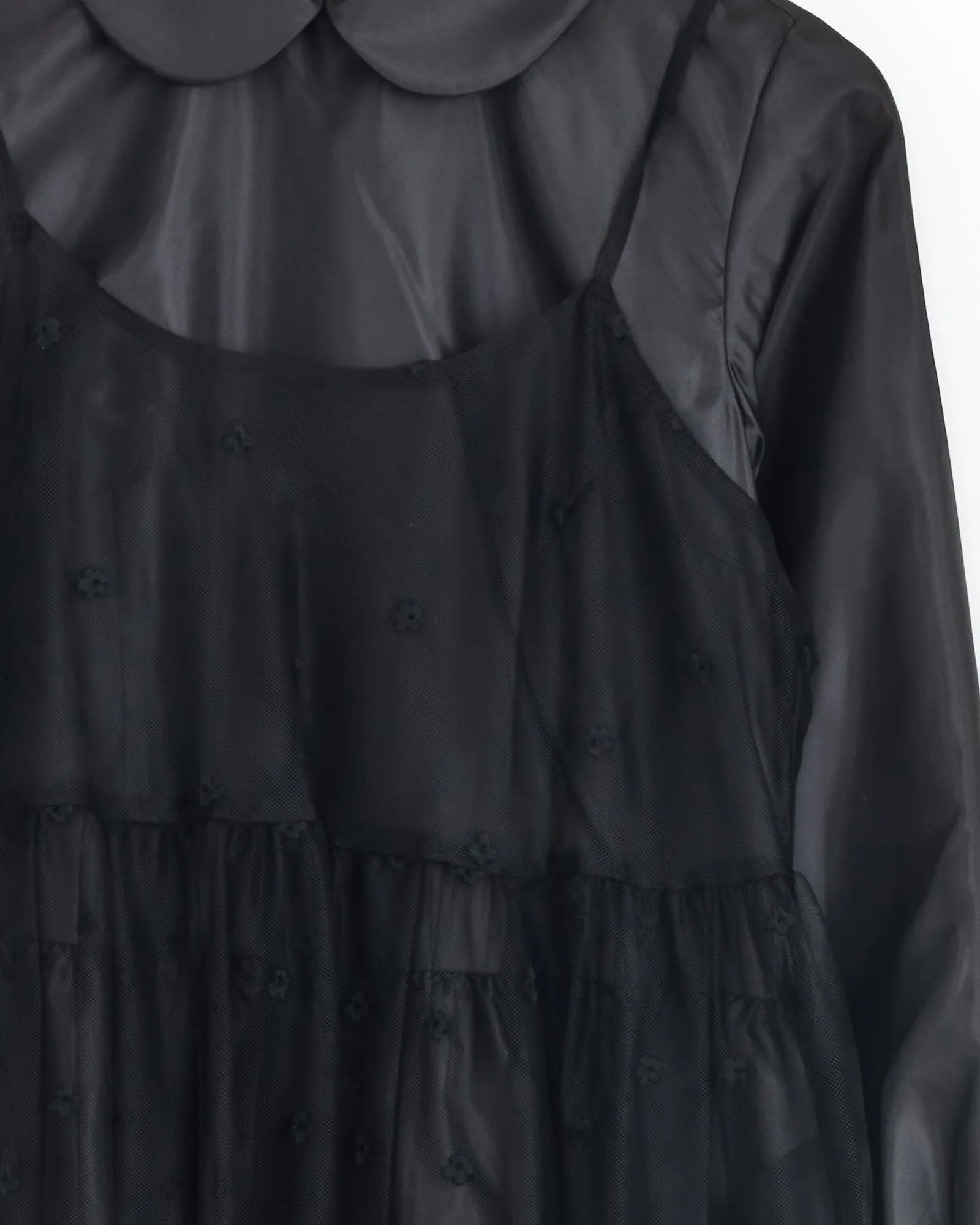 Tulle Embroidered Overlay Dress in Black sold by Mohawk General Store product image thumbnail 2