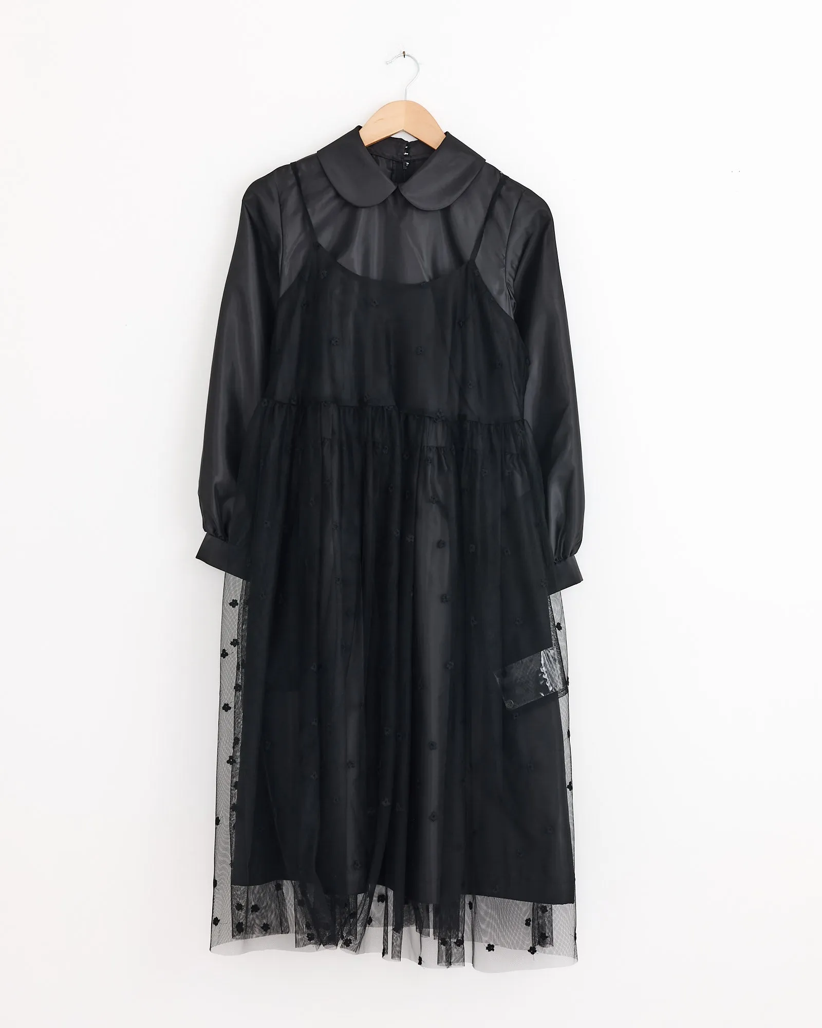 Tulle Embroidered Overlay Dress in Black sold by Mohawk General Store