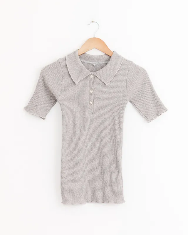 Dual Polo in Grey Melange made by Baserange