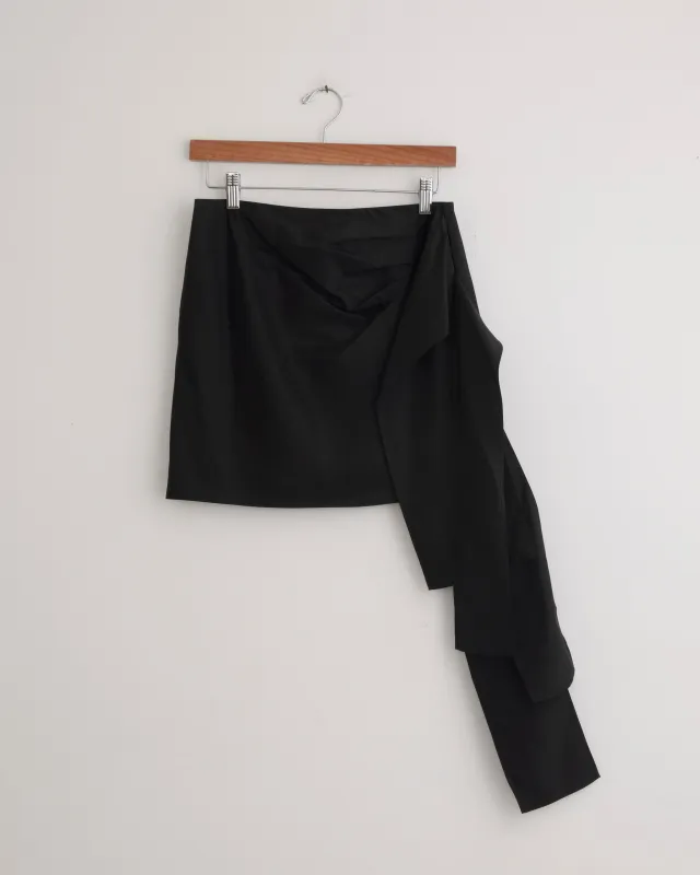 Italian Sporty Ribbon Mini Skirt in Black sold by Mohawk General Store
