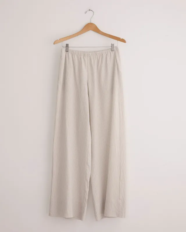Relaxed Crushed Pant in Petite Pinstripe made by St. Agni