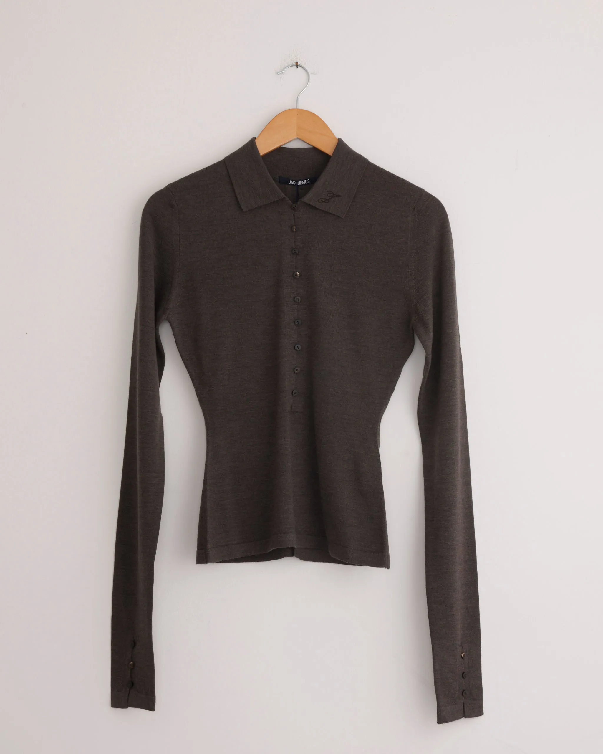 Le Polo Merino Top in Dark Brown sold by Mohawk General Store