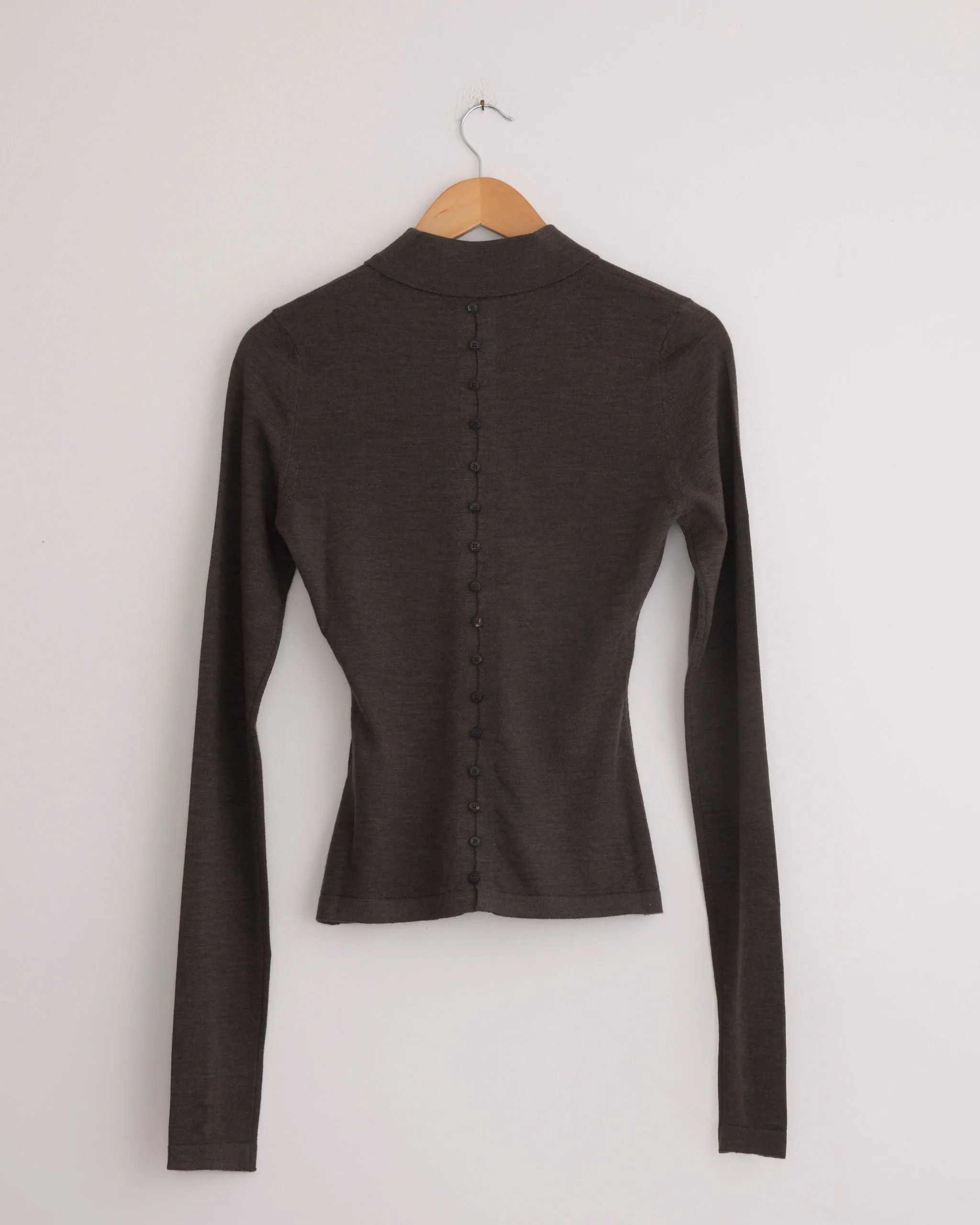 Le Polo Merino Top in Dark Brown sold by Mohawk General Store product image thumbnail 3