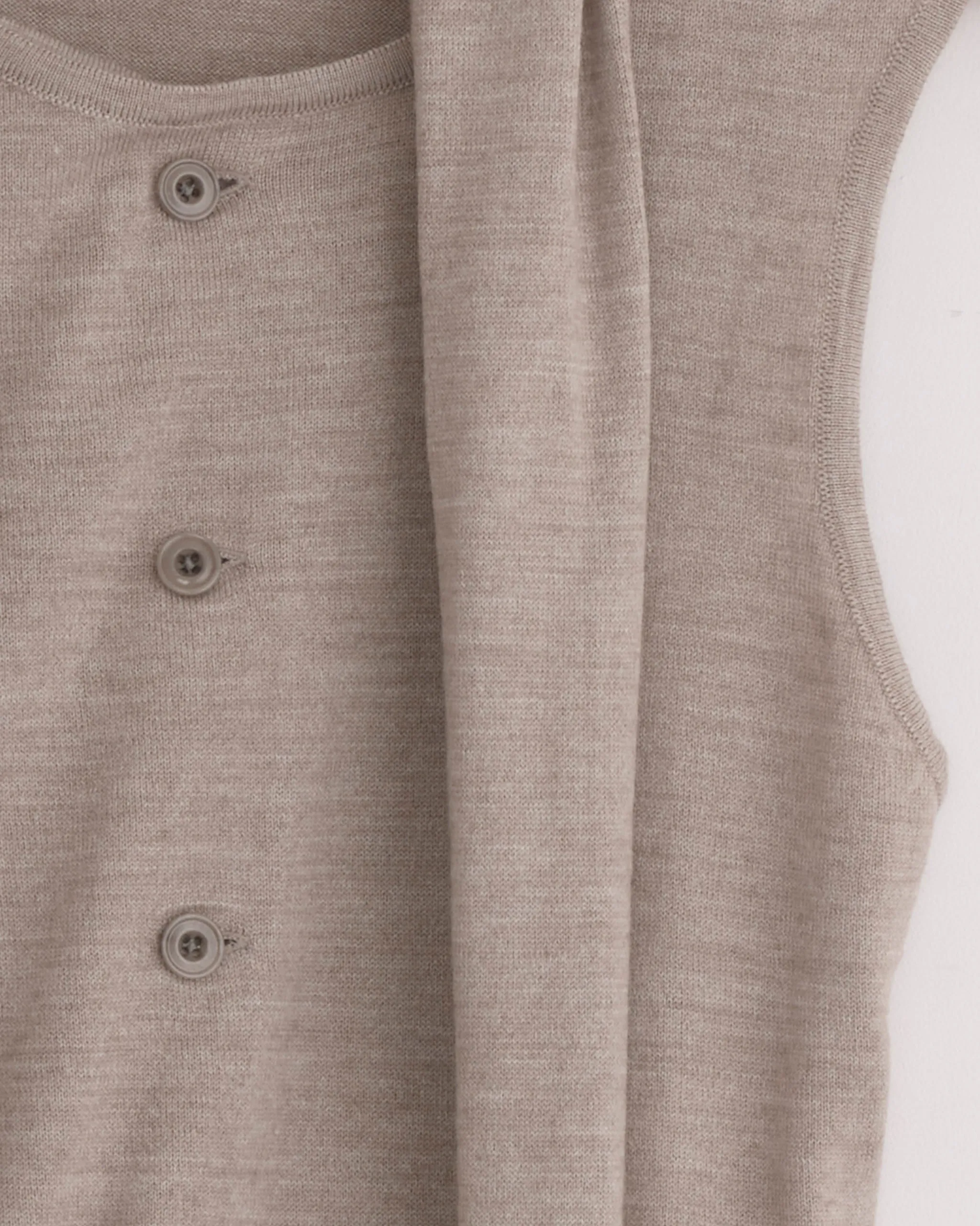 Asymmetrical Sleeveless Cardigan in Light Taupe sold by Mohawk General Store product image thumbnail 2