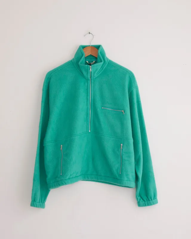 Pure Silk Half Zip Pullover in Jade Green sold by Mohawk General Store