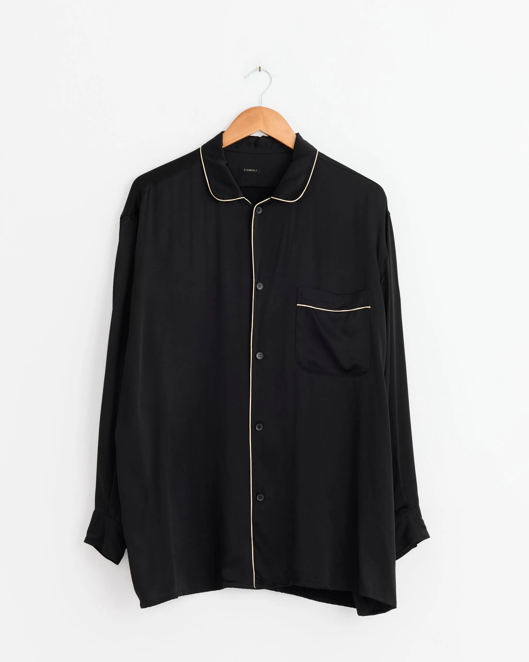 Silk Pajama Shirt in Black sold by Mohawk General Store