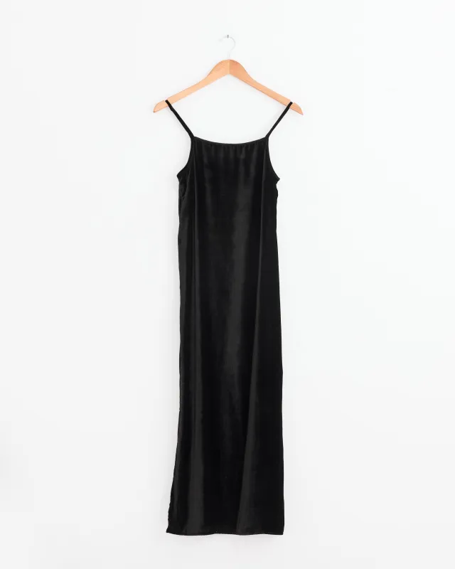 Velour Slip Dress in Black sold by Mohawk General Store