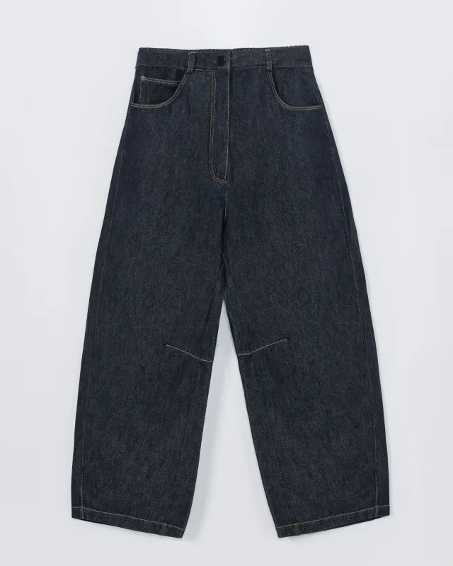 Curved Baggy Jean in Indigo made by Cordera