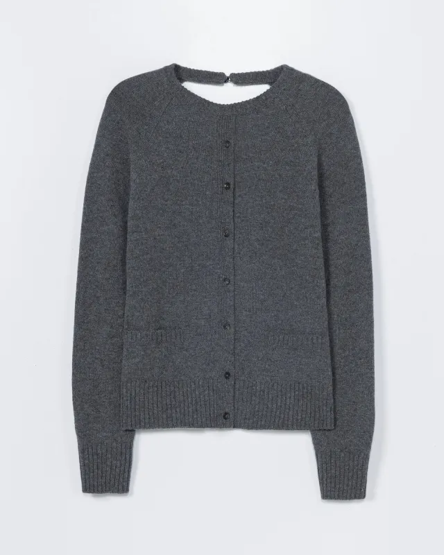 Merino Wool Open Back Cardigan in Grey sold by Mohawk General Store
