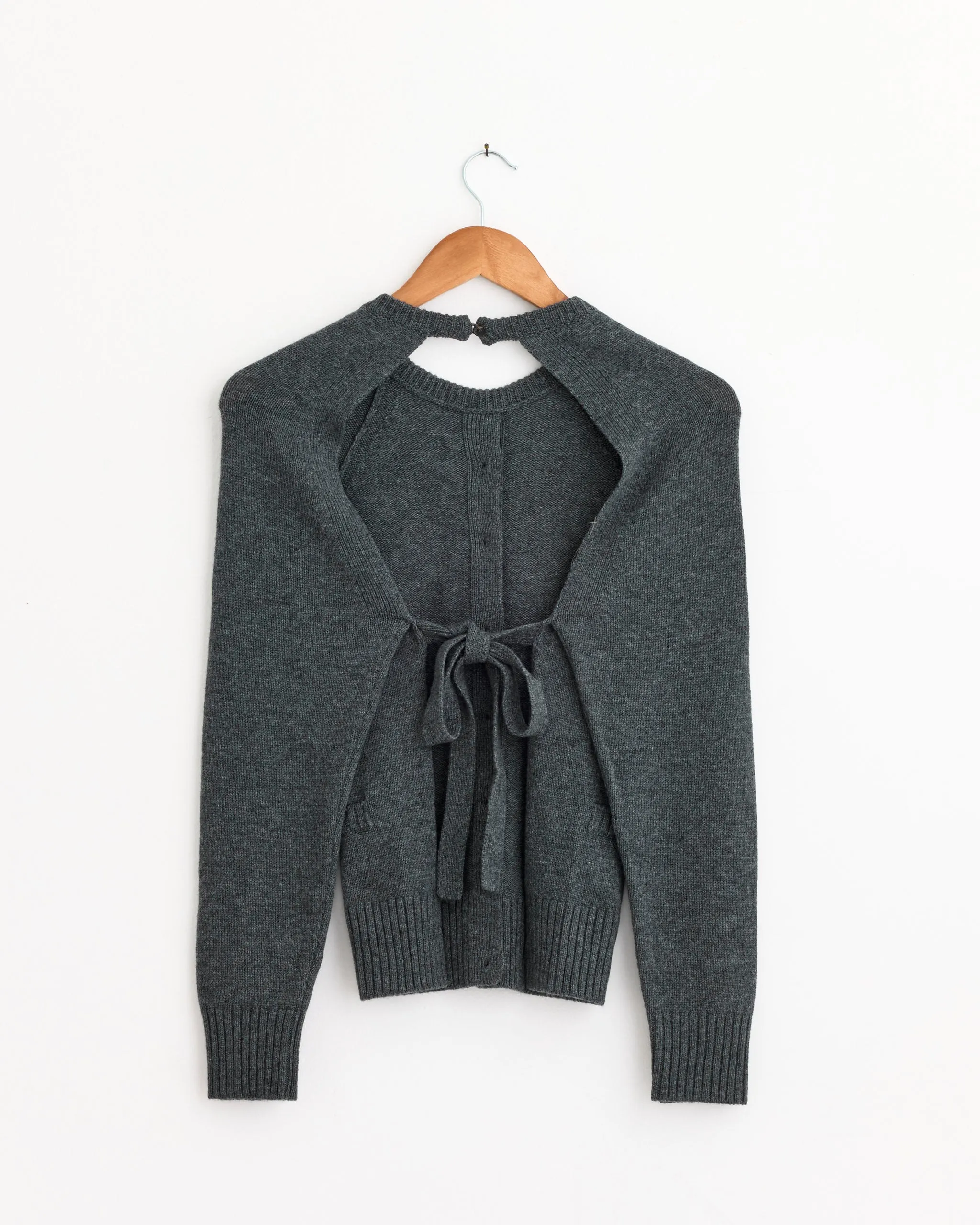 Merino Wool Open Back Cardigan in Grey sold by Mohawk General Store product image thumbnail 2