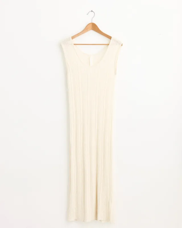 Plisse Tank Dress in Raw White sold by Mohawk General Store