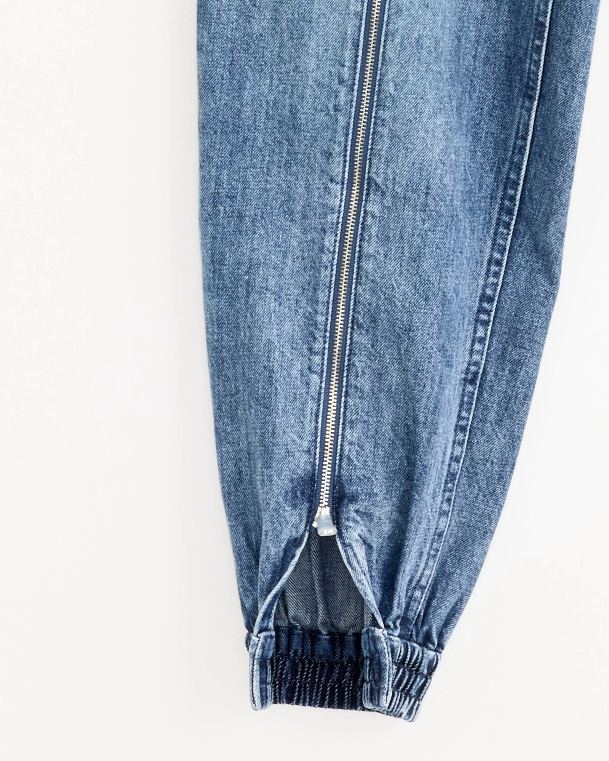 Zippered Denim Jogger in Classic Blue sold by Mohawk General Store product image thumbnail 3
