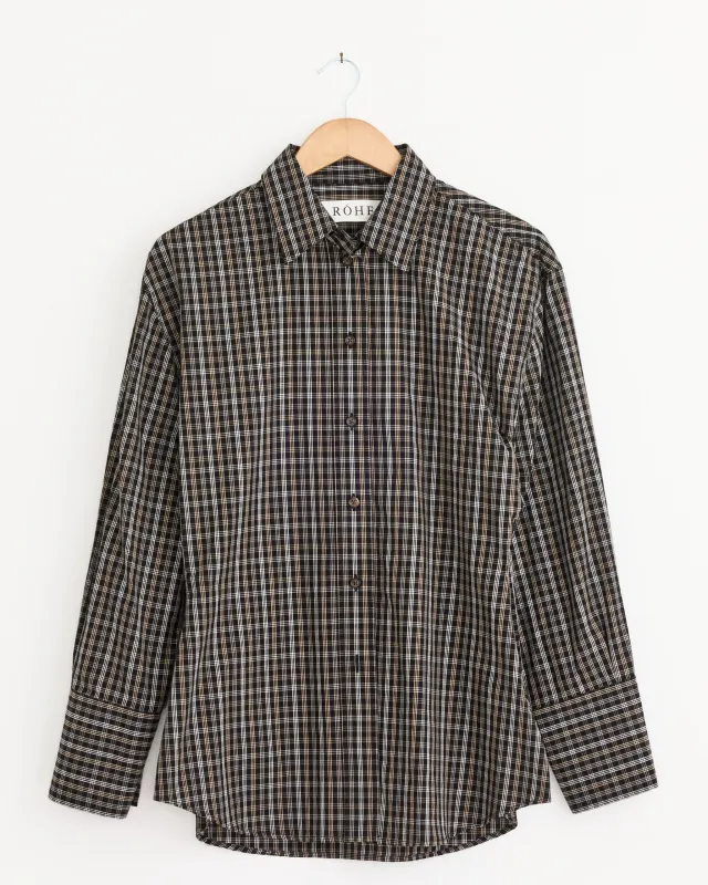 Shaped Check Shirt in Black/Brown Check sold by Mohawk General Store