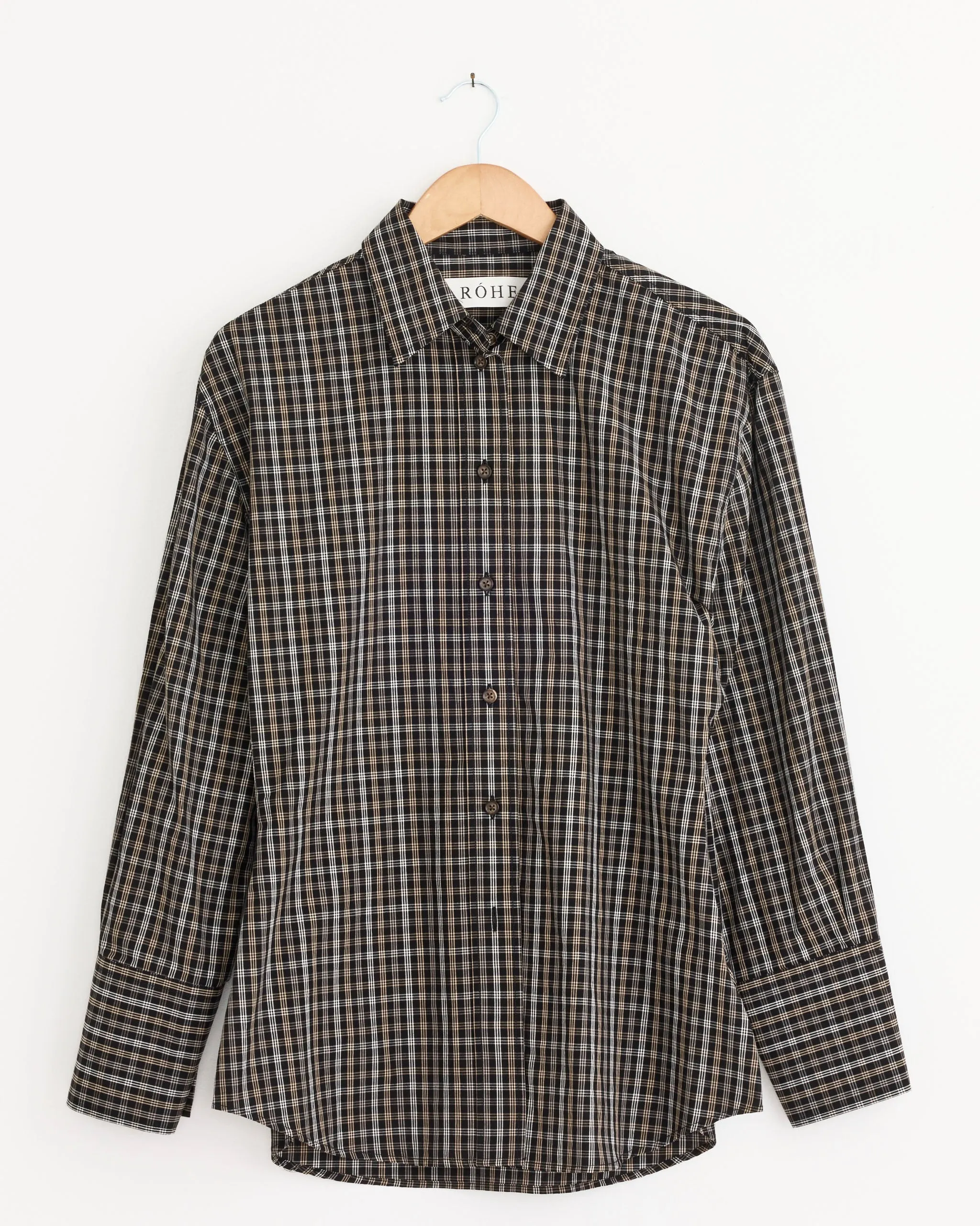 Shaped Check Shirt in Black/Brown Check sold by Mohawk General Store