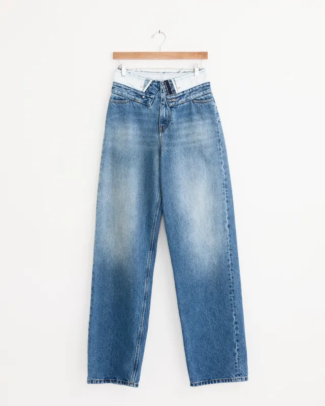 S52LA0271 5 Pockets Pant in Mid Blue sold by Mohawk General Store