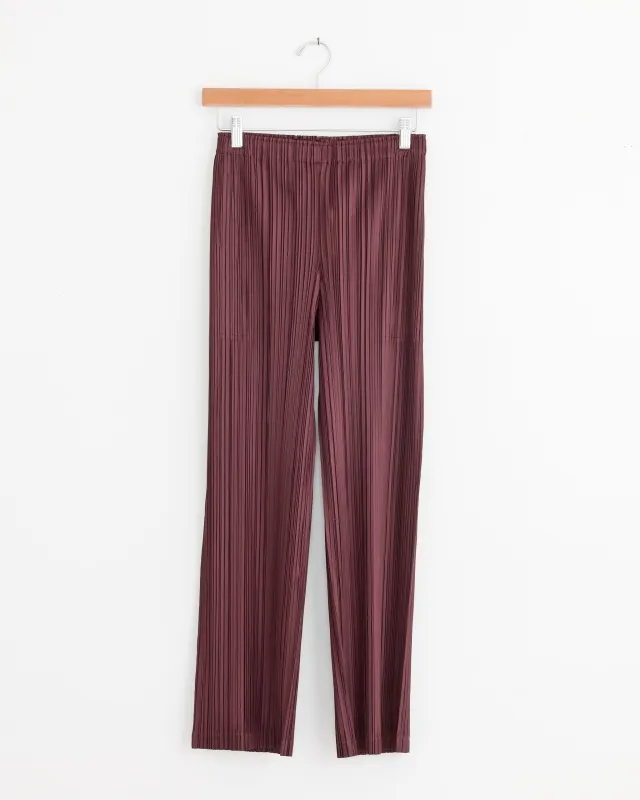 Thicker Bottom 1 Pant in Bordeaux made by Issey Miyake