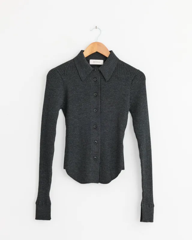 Knitted Rib Shirt in Washed Graphite sold by Mohawk General Store