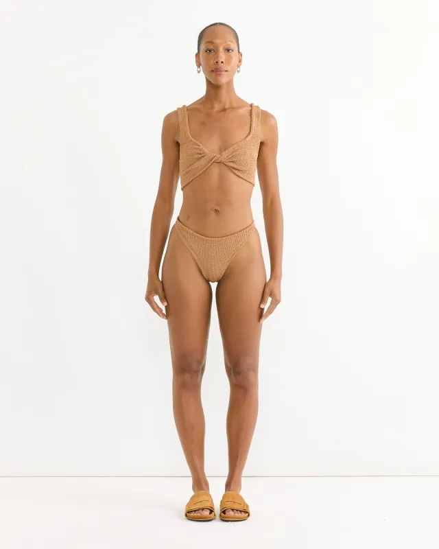 Juno Bikini in Metallic Cocoa sold by Mohawk General Store