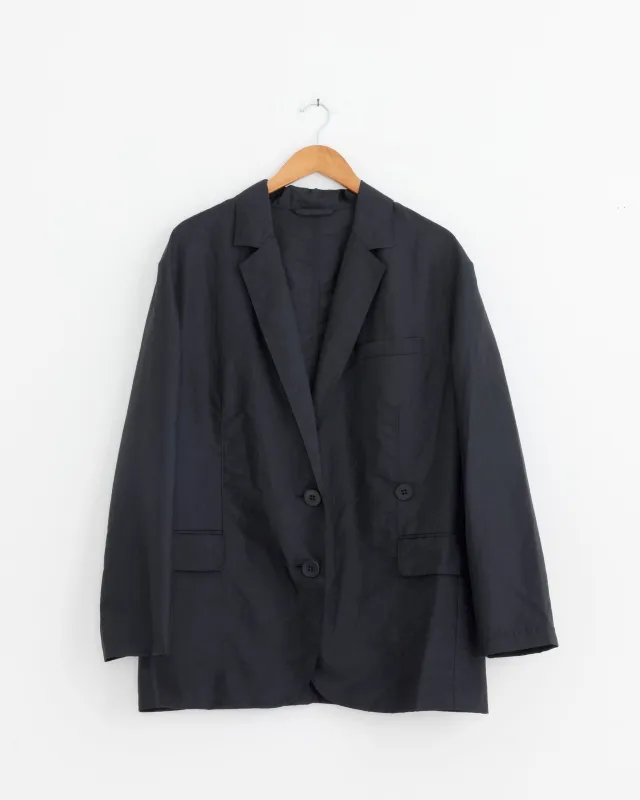 Crispy Nylon Liam Blazer in Navy sold by Mohawk General Store