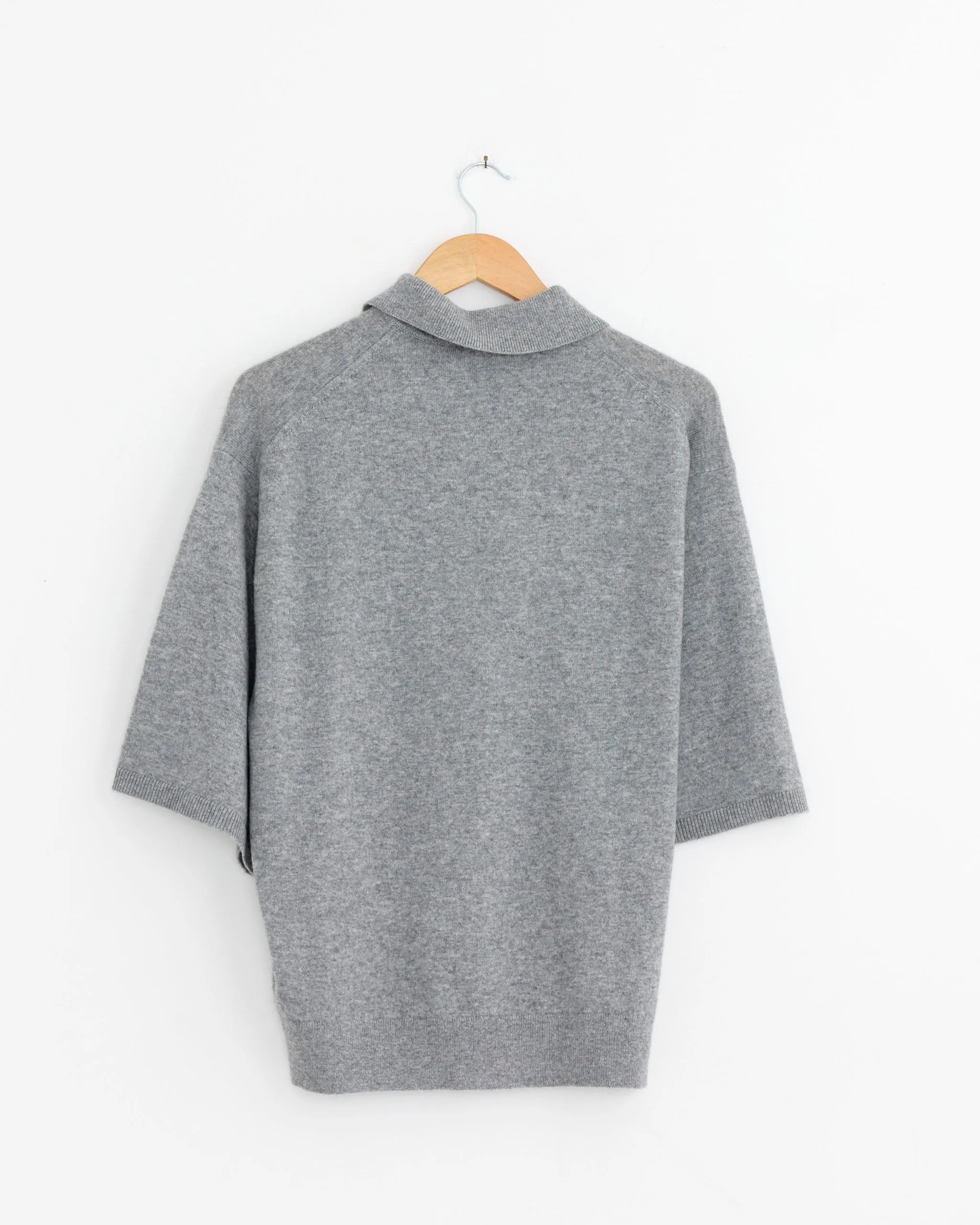 Washable Cashmere Oversized Easy Polo in Heather Grey sold by Mohawk General Store product image thumbnail 3