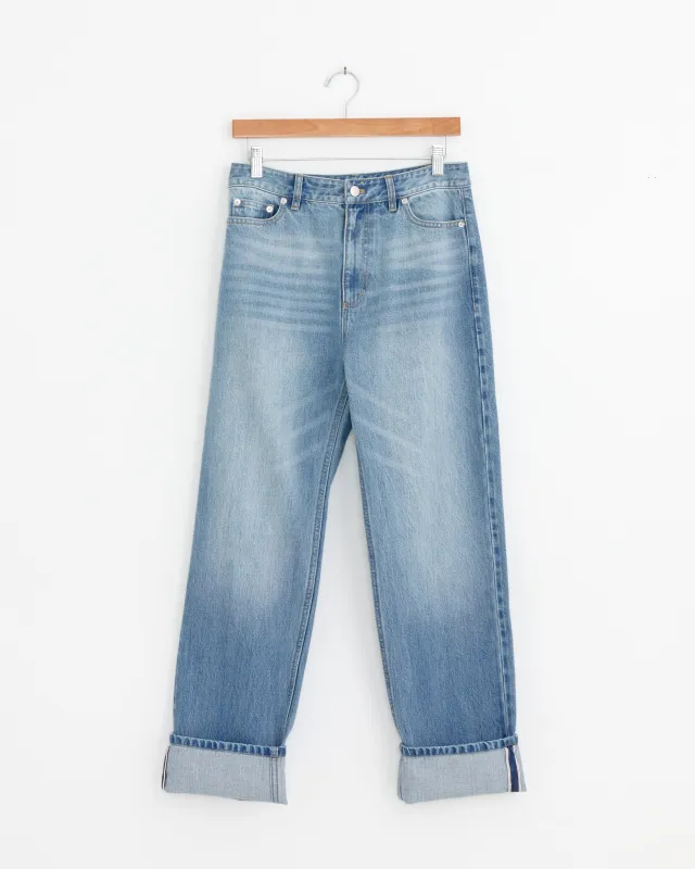 Selvedge Denim 5 Pocket Alec Jean in Classic Blue made by Tibi