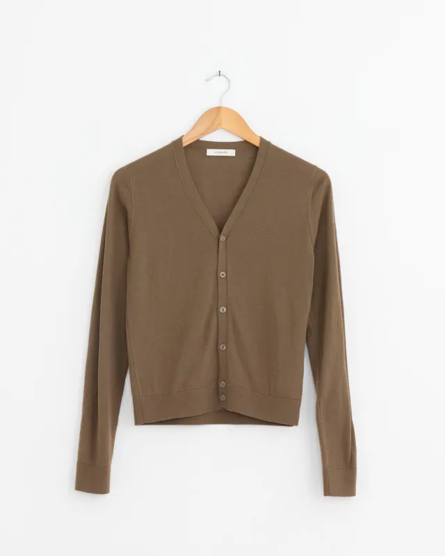 V Neck Buttoned Cardigan in Mushroom sold by Mohawk General Store