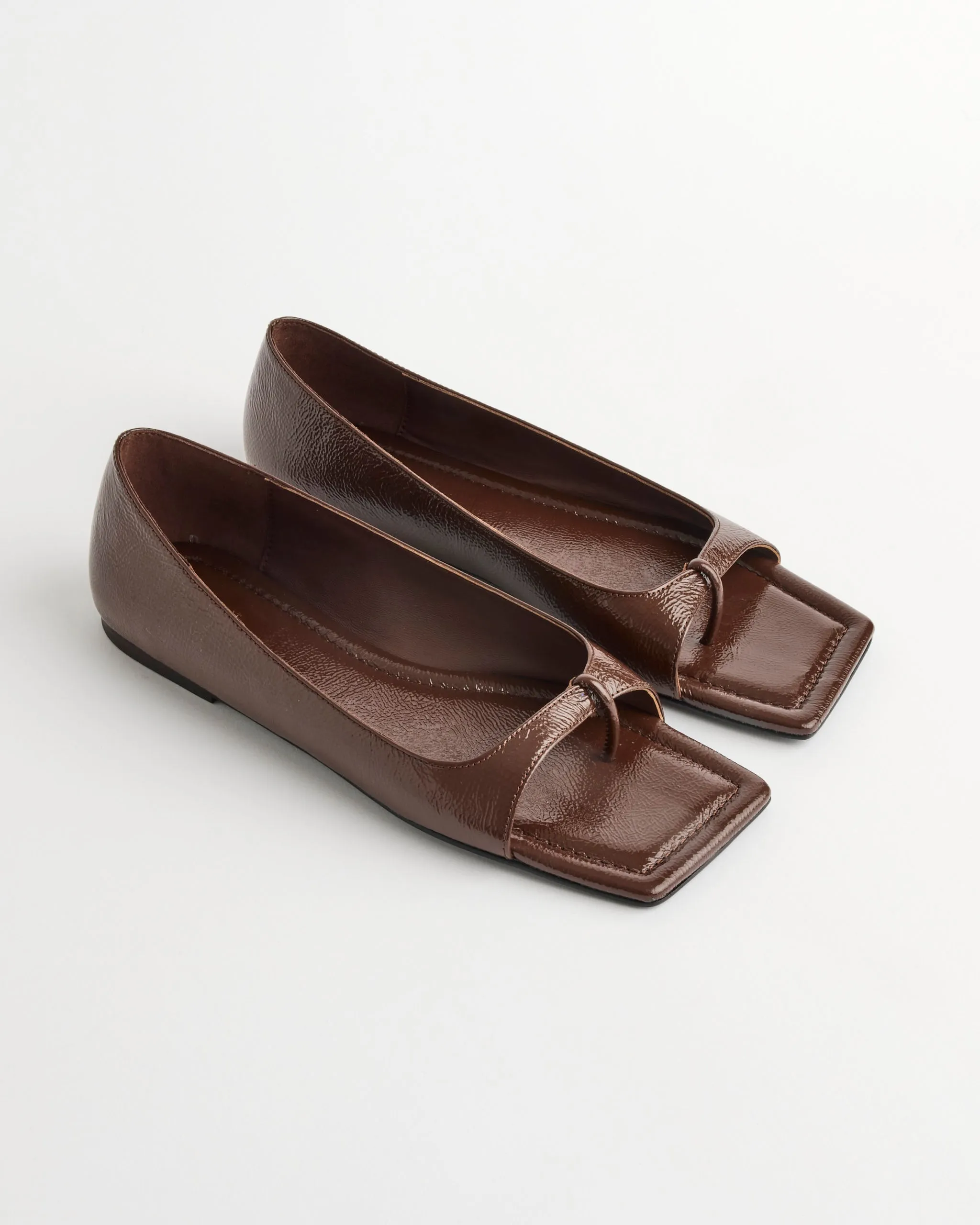 90s Square Toe Flat Shoes in Patent Liqueur sold by Mohawk General Store product image thumbnail 2