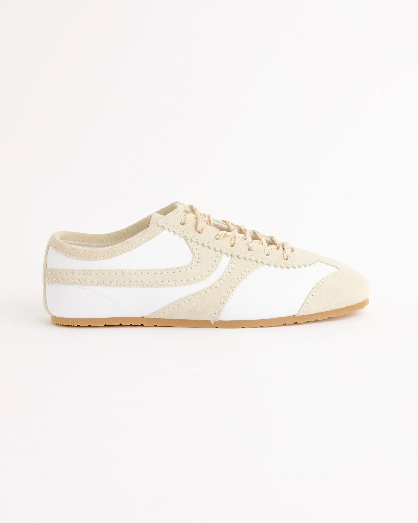 Suede-Trimmed Sneaker in White sold by Mohawk General Store