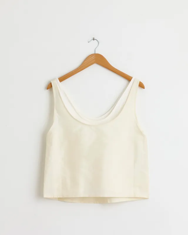 Duo Tank in Mixed Whites made by CHELSEA MAK