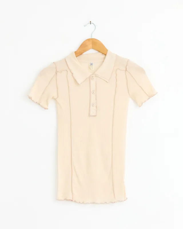 Omato Polo Tee Shirt in Off White made by Baserange